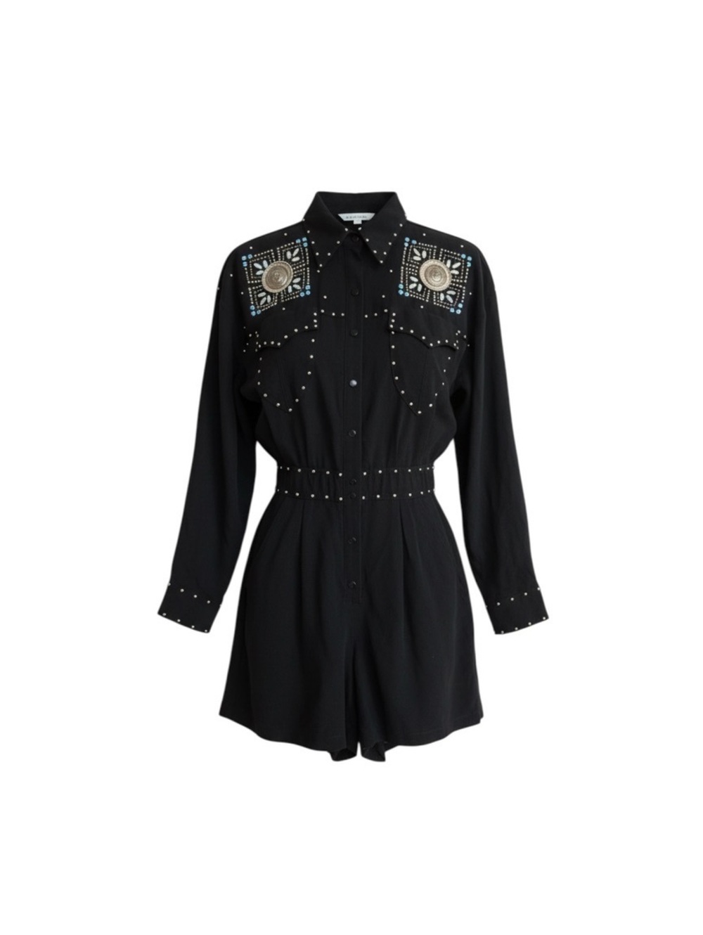 Vintage Cache Black Embellished Western Romper